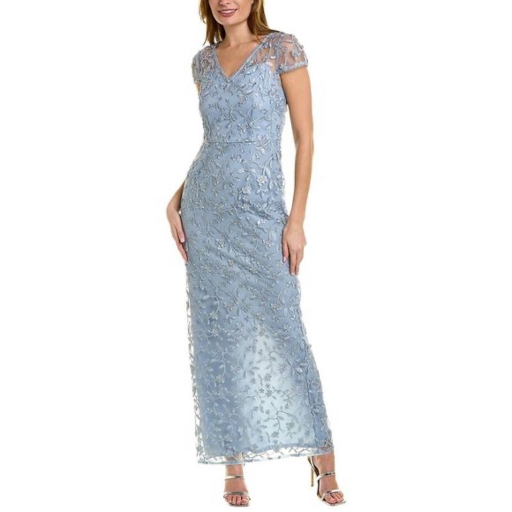 Adrianna Papell Women's Metallic Embroidery Gown